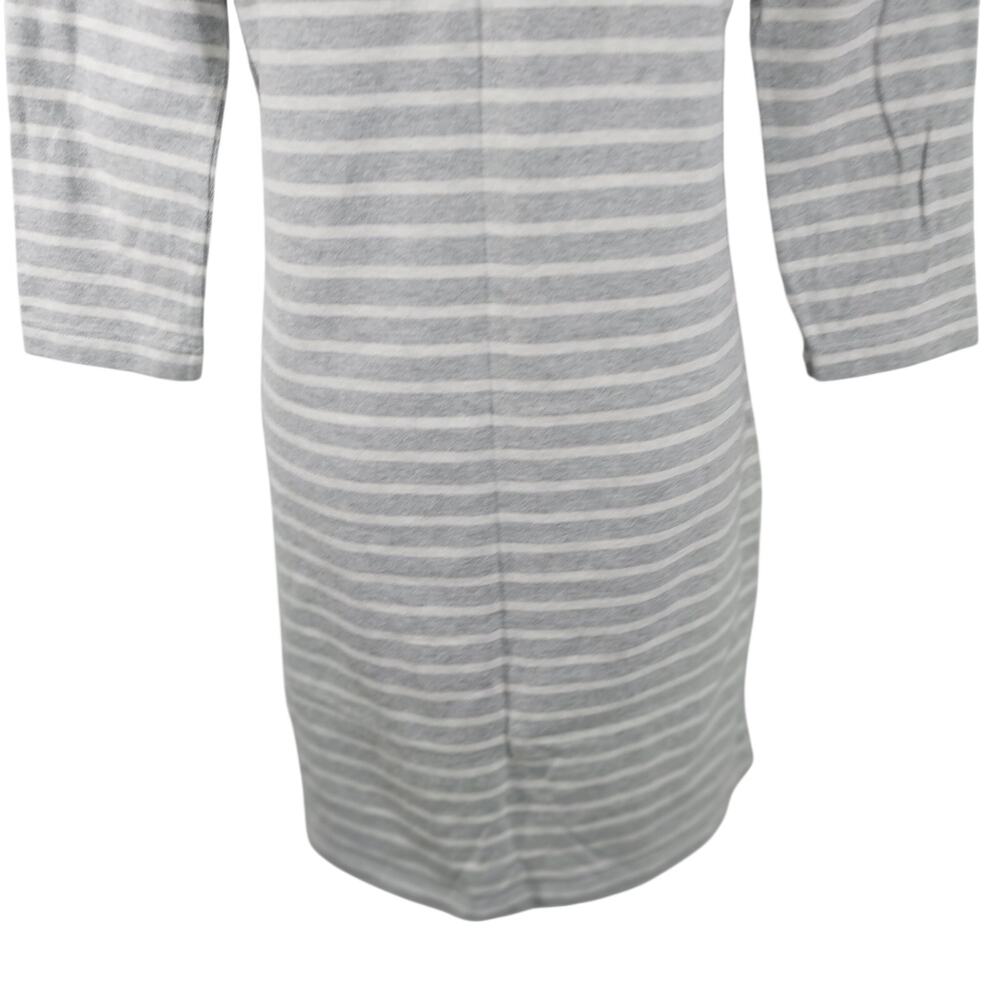 VINEYARD VINES! ASH GRAY & WHITE STRIPED 100% COTTON KNIT LONG SLEEVE DRESS! S - Picture 9 of 12